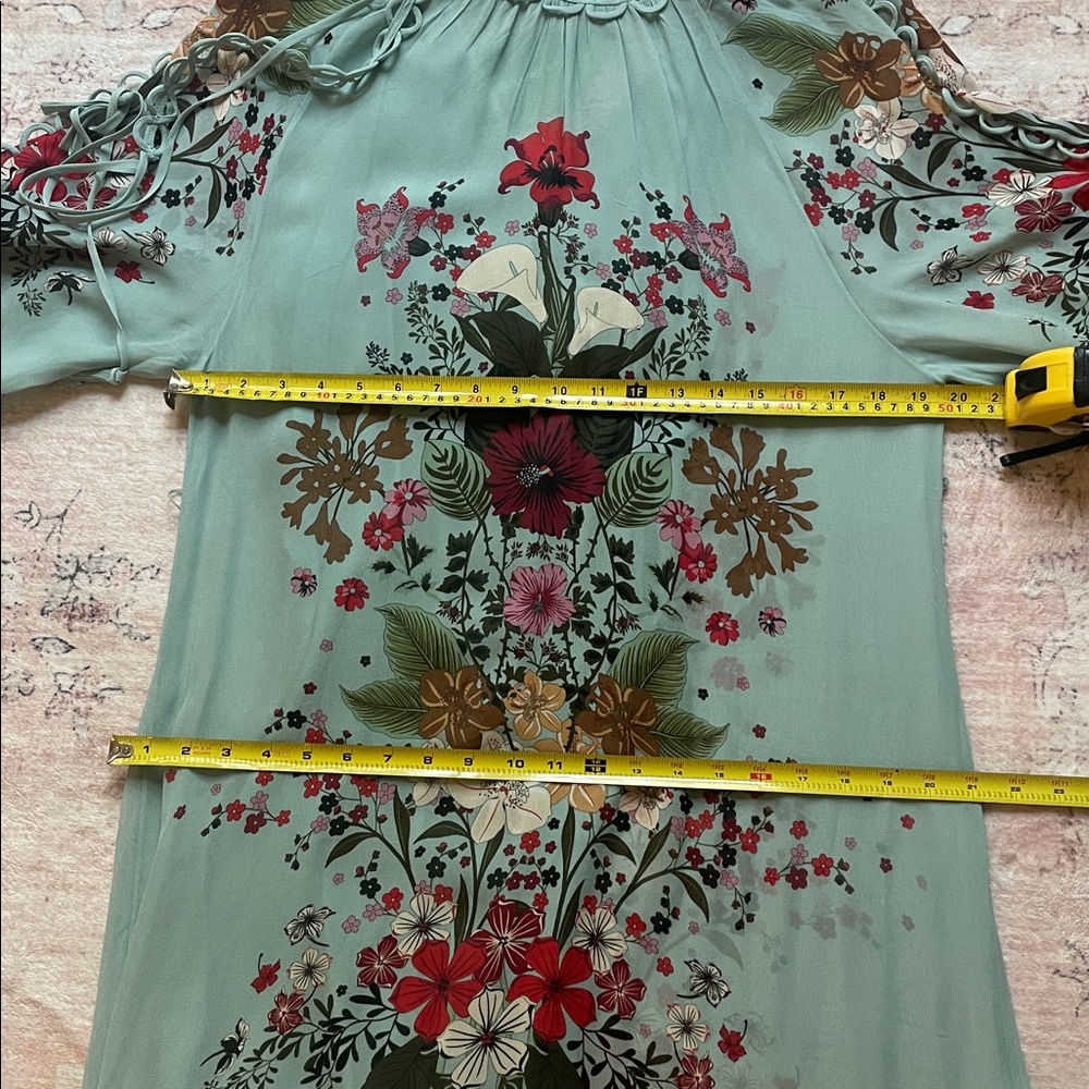 NWT Farm Rio Blue Beauty Bouquet Long Sleeve Maxi Dress small. Feminine, floral - Picture 8 of 9